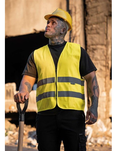 KOR-KXRX217-SAFETY VEST WITH ZIPPER "COLOGNE"